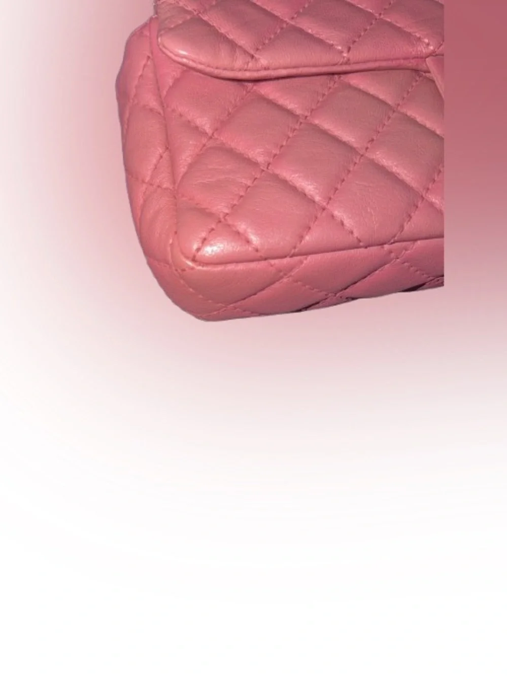 CHANEL Pink Quilted Lambskin Mini Flap Shoulder Bag with Silver Chain